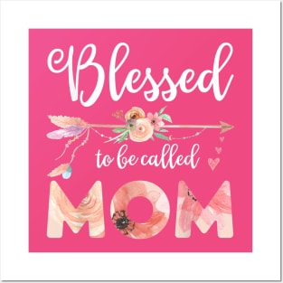 Women Blessed Mom Floral Mom Mothers Day Gift Posters and Art